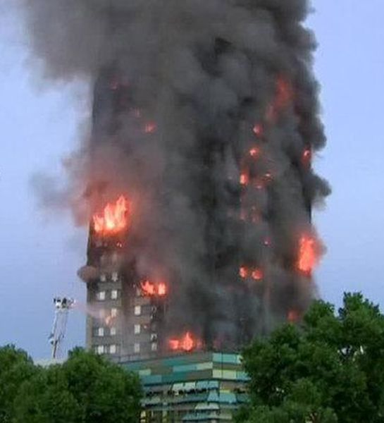 В Лондоне охвачен огнем высотный жилой дом