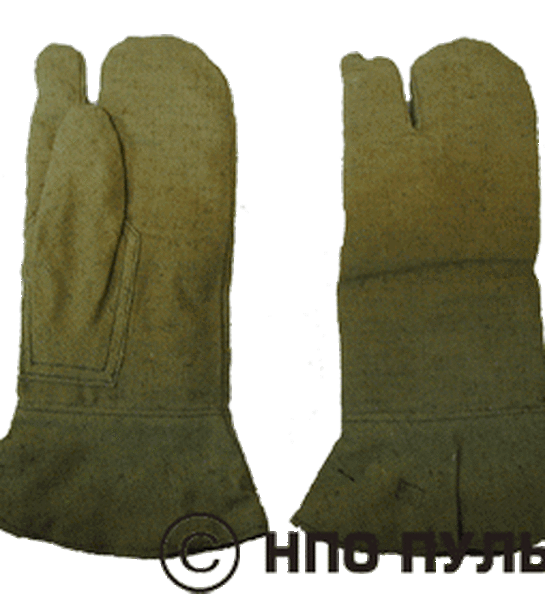 Перчатки трехпалые с крагами (утеплитель - брезент)
