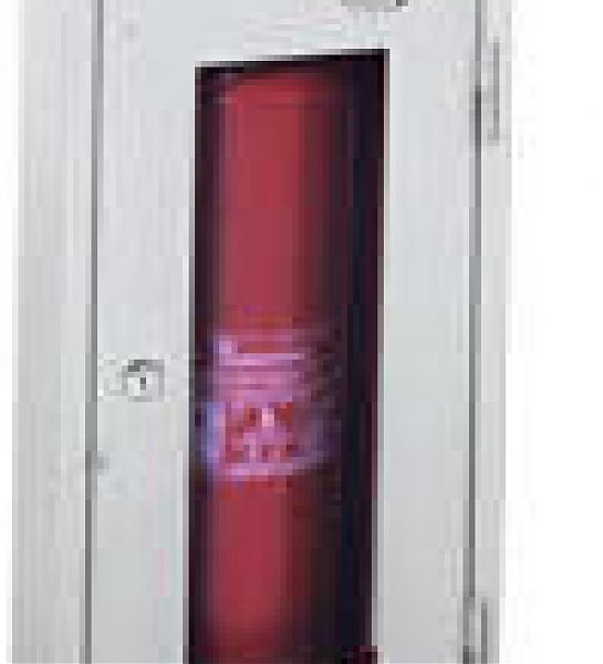 Шкаф для огнетушителя ШПО-107УОБ (угловой открытый белый)