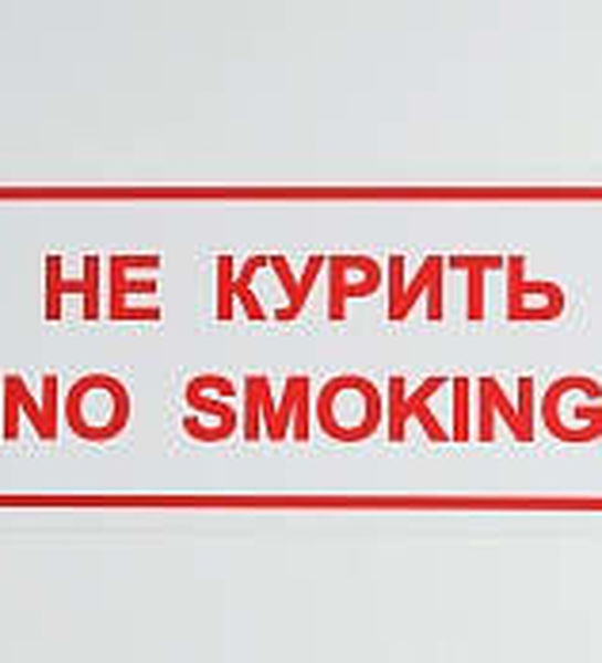 Знак 'Не курить / No smoking' 300х150 мм