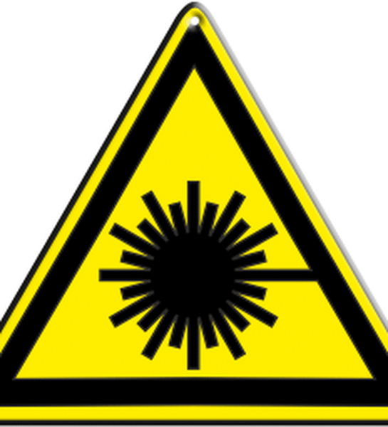 Знак 'Опасно. Лазерное излучение' (ГОСТ Р 12.4.026-2001) 200х200х200 мм