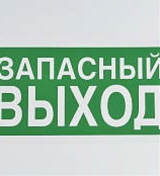 Знак 'Запасный выход' (ГОСТ Р 12.4.026-2001) 300х150 мм